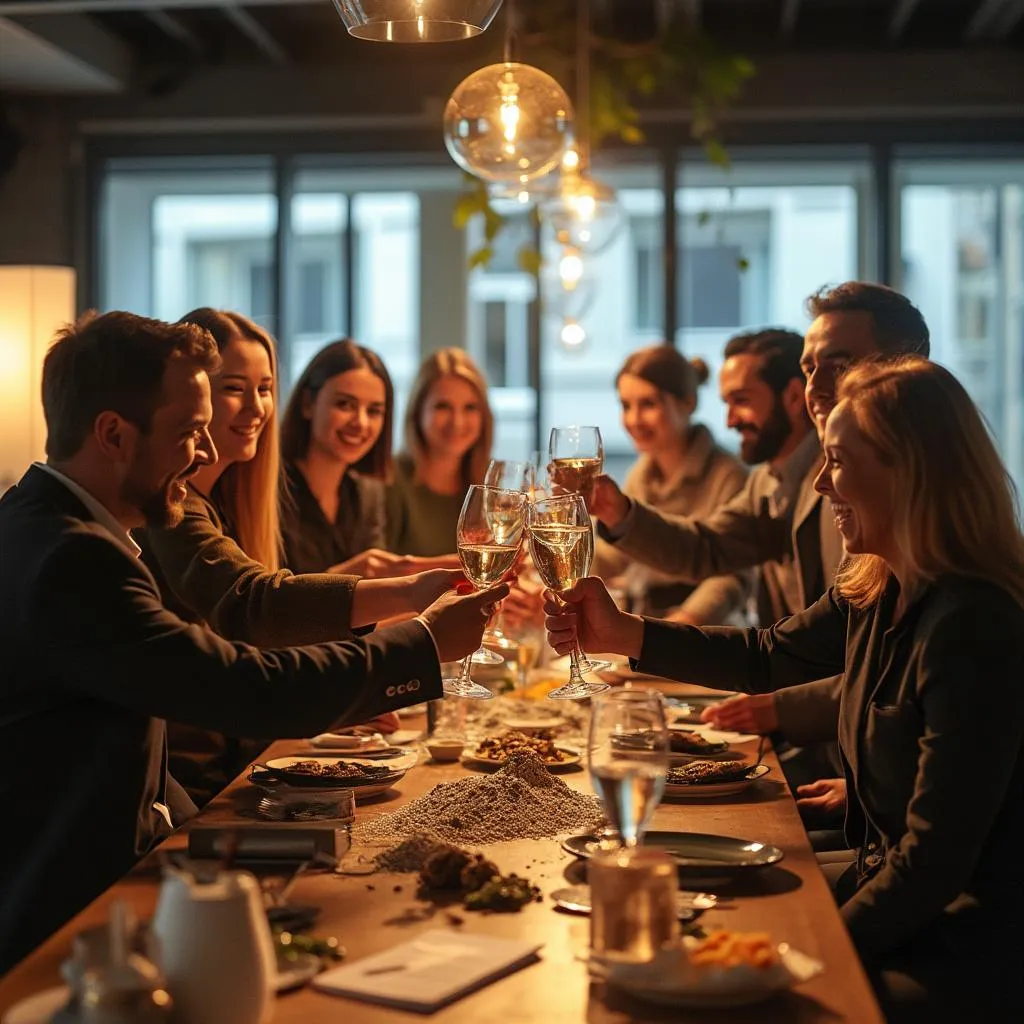Celebración de éxito de un proyecto con cliente