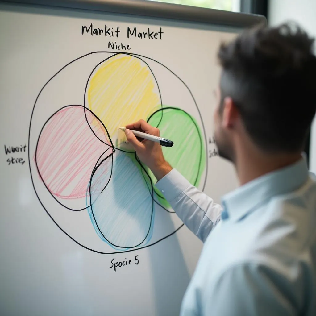 Consultor definiendo un nicho de mercado